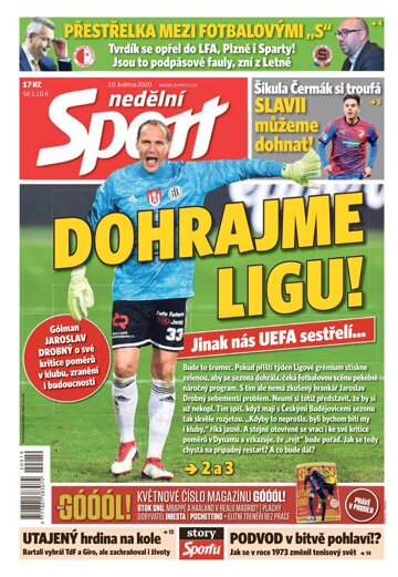 Obálka e-magazínu Nedělní Sport 10.5.2020