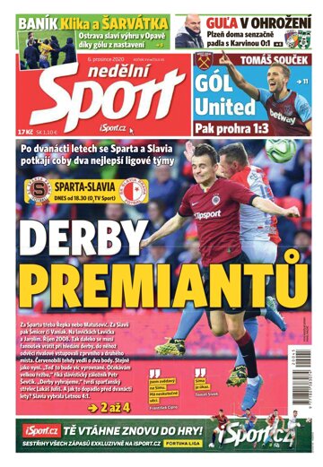 Obálka e-magazínu Nedělní Sport 6.12.2020