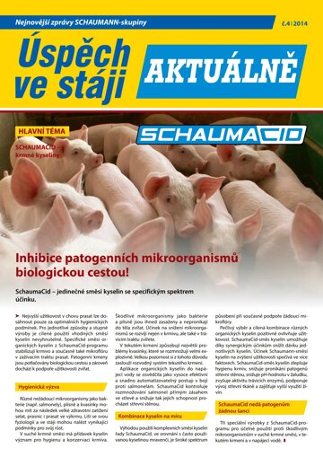 Obálka e-magazínu 2014-04 Schaumacid - krmné kyseliny