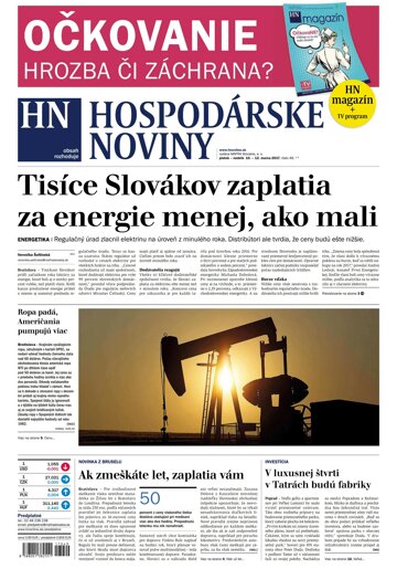 Obálka e-magazínu Hospodárske noviny 10.3.2017