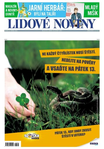 Obálka e-magazínu Lidové noviny 13.4.2018