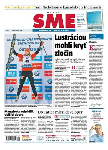 Obálka e-magazínu SME 10.3.2019