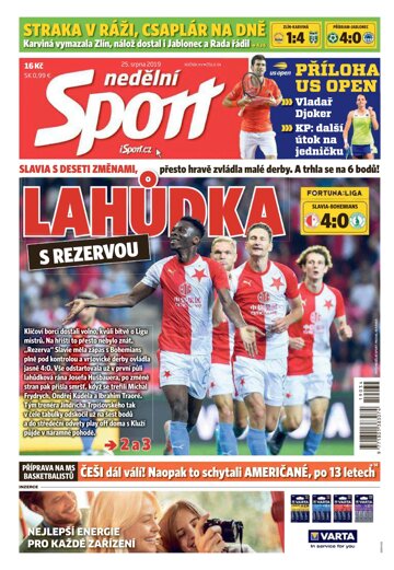 Obálka e-magazínu Nedělní Sport 25.8.2019