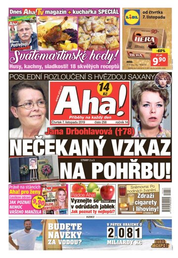 Obálka e-magazínu AHA! 7.11.2019