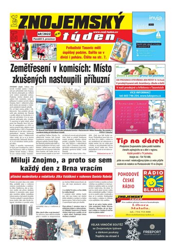 Obálka e-magazínu Znojemský týden 49/2022