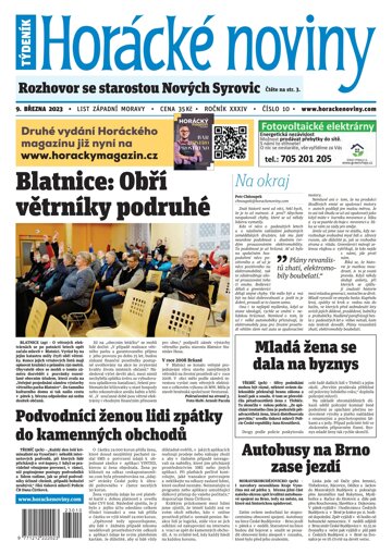 Obálka e-magazínu Horácké Noviny 10/2023