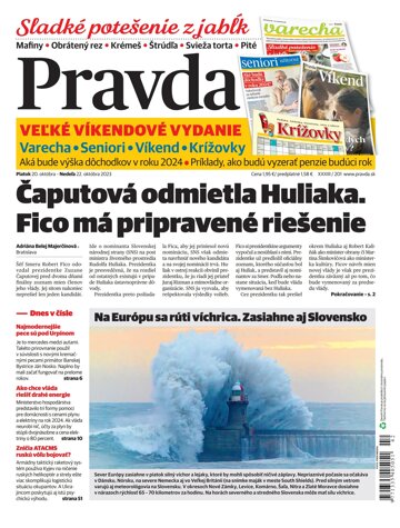 Obálka e-magazínu Pravda 20. 10. 2023