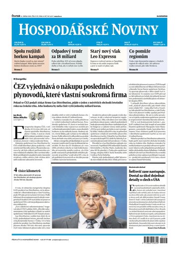 Obálka e-magazínu Hospodářské noviny 157 - 14.8.2025