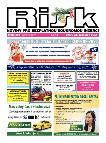 Obálka e-magazínu Risk 101/2014