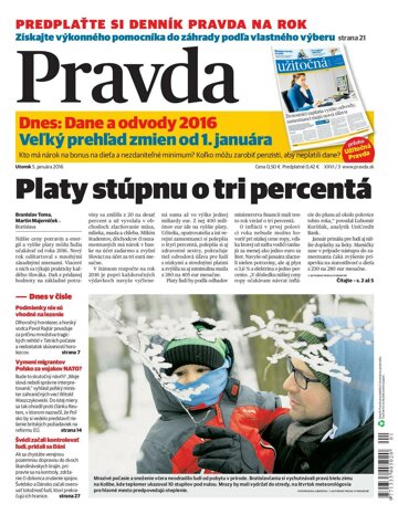 Obálka e-magazínu Pravda 5. 1. 2016