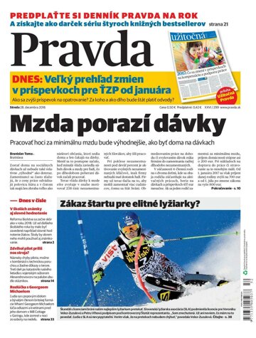 Obálka e-magazínu Pravda 28.12.2016