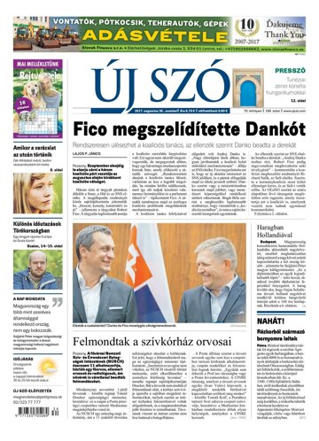 Obálka e-magazínu Új Szó 26.8.2017