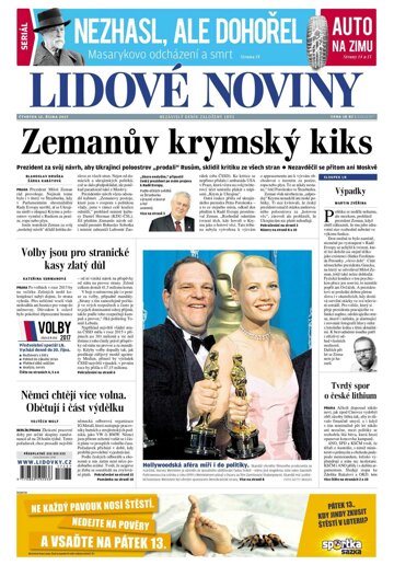 Obálka e-magazínu Lidové noviny 12.10.2017