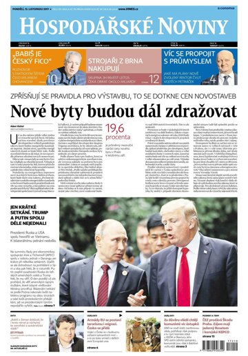 Obálka e-magazínu Hospodářské noviny 219 - 13.11.2017