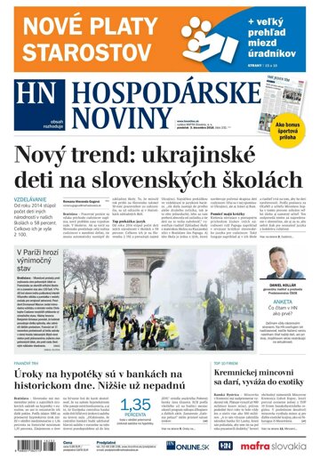 Obálka e-magazínu Hospodárske noviny 03.12.2018