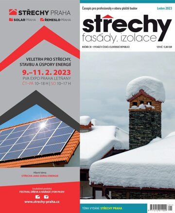 Obálka e-magazínu Střechy, Fasády, Izolace 1/2023