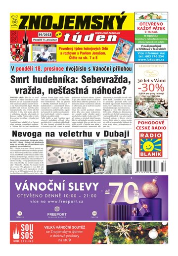 Obálka e-magazínu Znojemský týden 50/2023