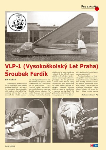 Obálka e-magazínu VLP-1 (Vysokoškolský Let Praha) Šroubek Ferdík