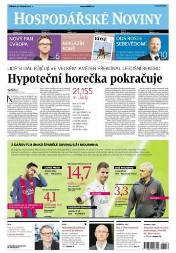 Obálka e-magazínu Hospodářské noviny 119 - 21.6.2017