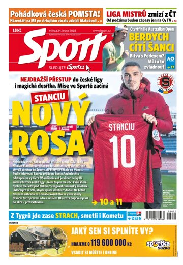 Obálka e-magazínu Sport 24.1.2018