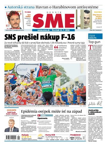 Obálka e-magazínu SME 12.7.2018