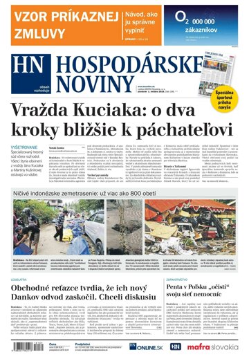 Obálka e-magazínu Hospodárske novny 01.10.2018