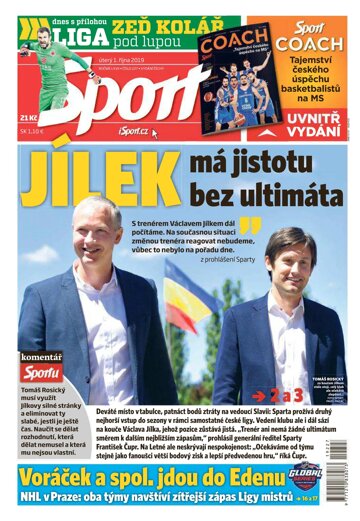 Obálka e-magazínu Sport 1.10.2019