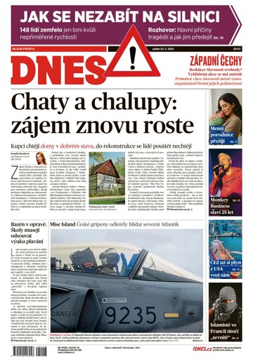 Obálka e-magazínu MF DNES Západní Čechy - 23.05.2025