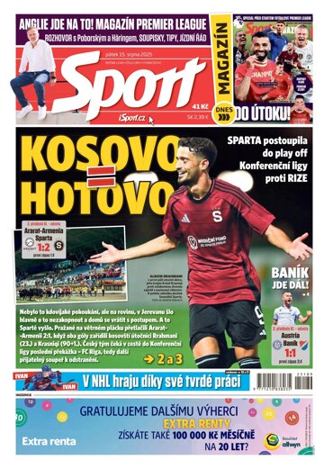 Obálka e-magazínu Sport 15.8.2025