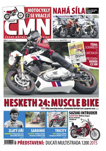 Obálka e-magazínu ČESKÉ MOTOCYKLOVÉ NOVINY 1/2015