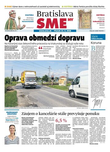 Obálka e-magazínu SME MY Bratislava 22/6/2018