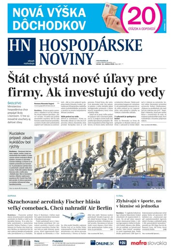 Obálka e-magazínu Hospodárske noviny 11.10.2018