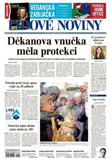 Obálka e-magazínu Lidové noviny 18.1.2019