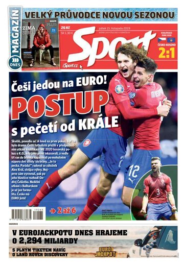 Obálka e-magazínu Sport 15.11.2019