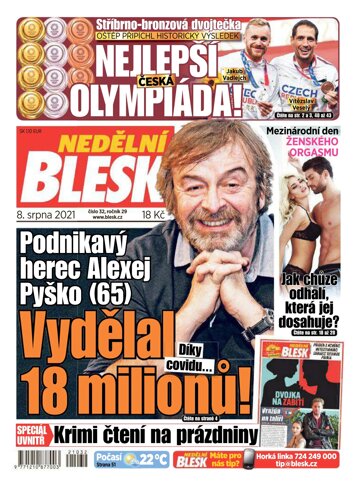 Obálka e-magazínu Nedělní Blesk 8.8.2021