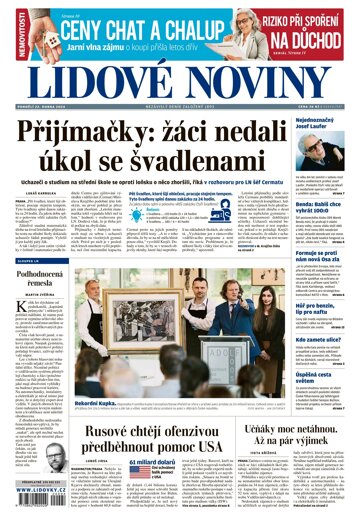 Obálka e-magazínu Lidové noviny 22.4.2024