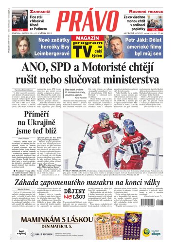 Obálka e-magazínu Deník Právo 10.5.2025