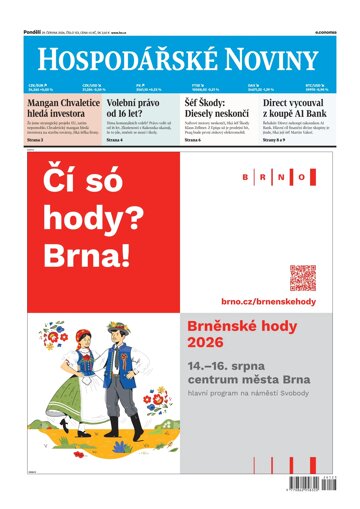 Obálka e-magazínu Hospodářské noviny 123 - 29.6.2026