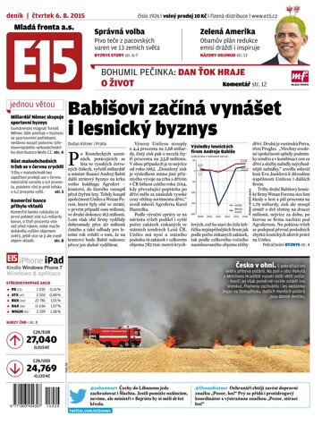 Obálka e-magazínu E15 6.8.2015