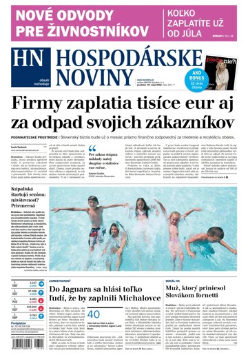 Obálka e-magazínu Hospodárske noviny 30.05.2016
