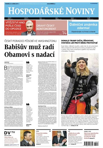 Obálka e-magazínu Hospodářské noviny 016 - 23.1.2017
