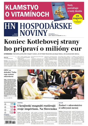Obálka e-magazínu Hospodárske noviny 26.05.2017