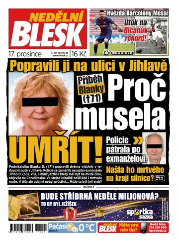 Obálka e-magazínu Nedělní Blesk 17.12.2017