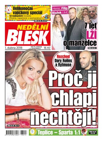 Obálka e-magazínu Nedělní Blesk 1.4.2018