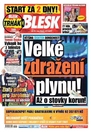 Obálka e-magazínu Blesk 12.9.2018