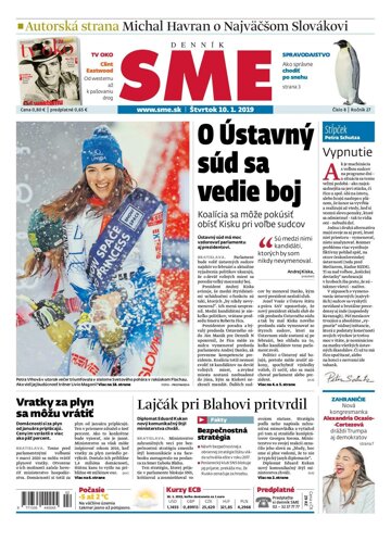 Obálka e-magazínu SME 10.1.2019