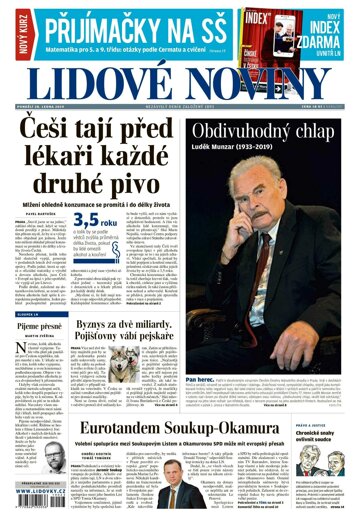 Obálka e-magazínu Lidové noviny 28.1.2019
