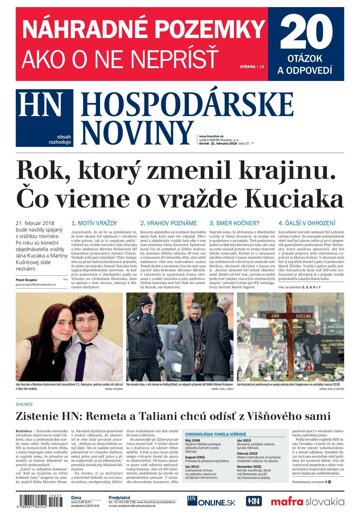 Obálka e-magazínu Hospodárske noviny 21.02.2019