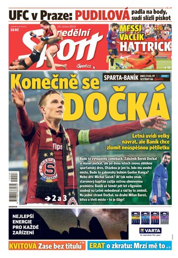 Obálka e-magazínu Nedělní Sport 24.2.2019