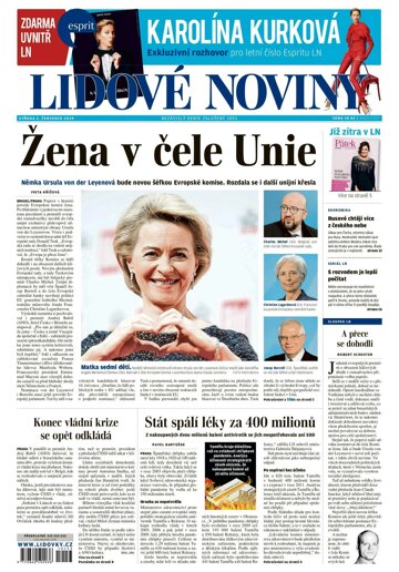 Obálka e-magazínu Lidové noviny 3.7.2019